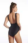 Shop_Kai Resortwear_Black V Neck Miracle Twist Front Swimsuit  _at_Aza_Fashions