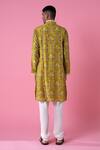 Shop_Siddhartha Bansal_Yellow Chanderi Printed Midday Meadow Royal Chintz Embroidered Kurta Set  _at_Aza_Fashions