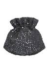 Shop_Fuchsia by aashaka mehta_Grey Sequins Spell Embroidered Potli Bag_at_Aza_Fashions