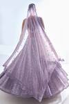 Shop_Seema Gujral_Purple Net Tonal Sequin Embroidered Lehenga Set_at_Aza_Fashions