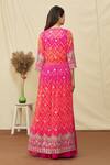 Shop_Khwaab By Sanjana Lakhani_Pink Soft Silk Sequin And Aari Work Cape Lehenga Set_at_Aza_Fashions