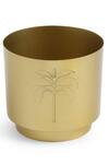 Shop_Amoliconcepts_Gold Iron Tree Carved Planter_at_Aza_Fashions