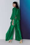 Shop_FEBo6_Green Silk Placement Embroidery Flower Vine Pant  _at_Aza_Fashions