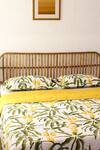 Shop_House This_Yellow Cotton Printed Rasaal Bedcover_at_Aza_Fashions