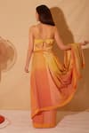 Shop_Silkwaves_Orange Cotton Hand Block Print Stripes Fruity Affaire Saree For Women_at_Aza_Fashions