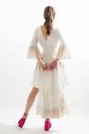 Shop_Cin Cin_Beige Cotton V Neck Freya High Low Dress _at_Aza_Fashions