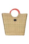 Shop_Gin & Tonic_Beige Beads Prism Evil Eye Woven Beach Bag _at_Aza_Fashions