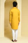 Shop_KUSTOMEYES_Yellow Cotton Kurta And Pant Set _at_Aza_Fashions