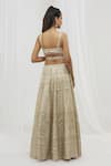 Shop_Vandana Sethi_Ivory Dupion Silk Embroidered Mirror Work Embellished Bridal Lehenga Set _at_Aza_Fashions