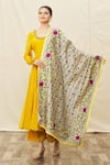 Shop_Samyukta Singhania_Multi Color Silk Embroidered Phulkari Botanical Pattern Dupatta _at_Aza_Fashions