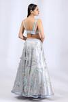 Shop_Neha Gursahani_Grey Cotton, Tulle, Lining Satin Thread, 3d Fairytale Embroidered Lehenga Set _at_Aza_Fashions