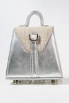 Shop_Born Flash_Silver Beads, Tassels Seraphim Embellished Leather Bag _at_Aza_Fashions