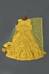 Shop_Maaikid_Yellow Chanderi, Net Sequins Sleeveless Top And Palazzo Set _at_Aza_Fashions