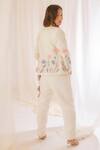 Shop_Vaani Beswal_Off White Handwoven Silk Floral, Kadai Open Embroidered Jacket _at_Aza_Fashions