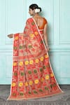 Shop_Samyukta Singhania_Beige Silk Cotton Woven Jamdani Blossom Saree _at_Aza_Fashions