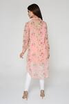 Shop_Bha sha_Pink  Georgette Printed Floral  Collar With Inner _at_Aza_Fashions