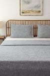 Shop_House This_Blue 100% Cotton Vindhya Textured Bedcover _at_Aza_Fashions