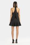 Shop_431-88 By Shweta Kapur_Black Satin Fringe, Stones Halter Neck Tasselled Top _at_Aza_Fashions