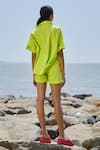 Shop_MATI_1_Green Cotton Collared Ekin Pure Neon Shirt And Shorts Co-ord Set _at_Aza_Fashions
