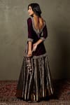 Shop_RI.Ritu Kumar_Purple Silk Embroidery And Woven Zardozi & Jaal Pattern Jwala Kurta Lehenga Set _at_Aza_Fashions
