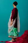 Shop_Latha Puttanna_Purple Embroidered Rose Silk Organza Pearl And Work Dupatta _at_Aza_Fashions