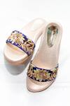 Shop_Foot Fuel_Gold Lillian Embroidered Flats _at_Aza_Fashions