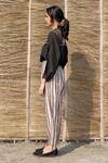 Shop_Ayaka_Ivory Viscose, Cotton Striped Pant _at_Aza_Fashions