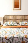 Shop_House This_Orange Cotton Printed Rasaal Bedcover_at_Aza_Fashions