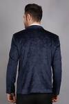 Shop_Soniya G_Blue Wool And Tweed Woven Paisley & Floral Pattern Blazer For Men_at_Aza_Fashions