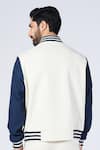 Shop_S&N by Shantnu Nikhil_Off White Cotton Colorblock Varsity Jacket _at_Aza_Fashions