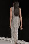 Shop_Rohit Gandhi + Rahul Khanna_Silver Tulle Embroidery Metallic Sequins Abyss Cutwork Skirt _at_Aza_Fashions