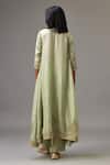 Shop_KORA_Green , Organza Gota Patti, Sequins, Asymmetric Embroidered Kurta Set _at_Aza_Fashions