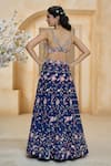 Aariyana Couture_Blue Lehenga And Bustier Dupion Embroidered Floral Pop-up Bridal Set _Online_at_Aza_Fashions