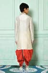 Shop_Petite Pomme_Off White Silk Beads, Stones Work Kurta And Contrast Dhoti Pant Set _at_Aza_Fashions