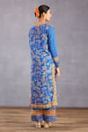 Shop_Torani_Blue , , Gota Patti, Persian Printed Kurta Set _at_Aza_Fashions