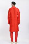 Shop_Samant Chauhan_Red Vegan Leather Embroidery Gota Kurta Set _at_Aza_Fashions