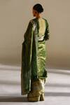 Shop_Mimamsaa_Green Perry Tissue Silk Blouse_at_Aza_Fashions