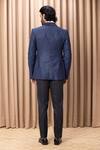 Shop_Ankit V Kapoor_Blue Suiting Hand Embroidered Tuxedo And Pant Set _at_Aza_Fashions