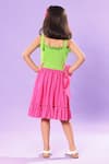 Shop_Littlecheer_Multi Color Cotton, Poplin Blocked And Flared Dress _at_Aza_Fashions