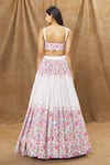 Shop_Label Priyanka Kar_Ivory Cotton Print And Embellishment Floral Sweetheart Neck Hand Lehenga Set _at_Aza_Fashions