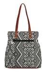 Shop_NR BY NIDHI RATHI_Black Woven Jacquard Bag _at_Aza_Fashions