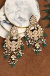 Buy_Auraa Trends_Green Kundan Polki And Beads Embellished Chandbalis _at_Aza_Fashions