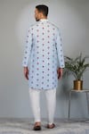 Shop_Eleven Brothers_Blue Kurta Softy Silk Print Floral Bloom And Pant Set _at_Aza_Fashions