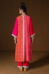 Shop_Pooja Rajgarhia Gupta_Fuchsia Silk Embroidery, Sequins Round Neck Ombre Floral Kurta Set _at_Aza_Fashions