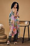 Shop_Soup By Sougat Paul_Multi Color Silk One Shoulder Tropical Twilight Print Kurta And Pant Set _at_Aza_Fashions