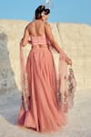 Shop_Nikita Vishakha_Pink Organza, Net, Jacquard, Chiffon Embroidery, Hand Mesh Blouse Lehenga Set _at_Aza_Fashions