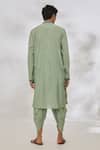 Shop_Manish Nagdeo_Green Modal Embroidery Thread Placket Kurta Set _at_Aza_Fashions