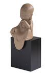 Shop_H2h_Beige Polyresin Baby Monk Sculpture_at_Aza_Fashions