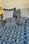 Shop_CocoBee_Blue 100% Cotton Hand Block Print Bedcover Set _at_Aza_Fashions