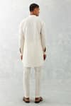 Shop_Devnaagri_Ivory Cotton, Silk Embroidery Thread Kurta With Pant _at_Aza_Fashions